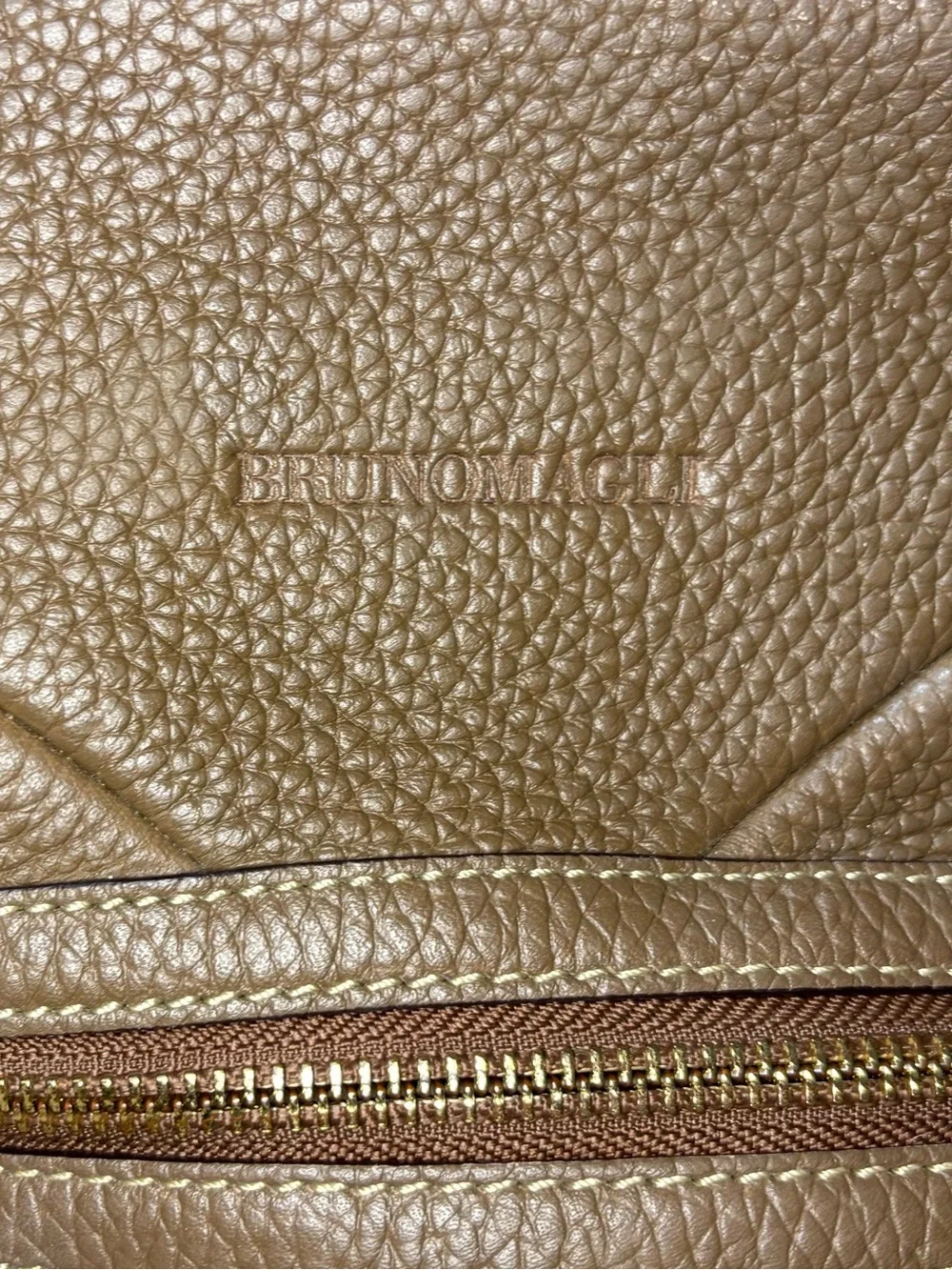 Bruno Magli Pebbled Leather Satchel in Taupe